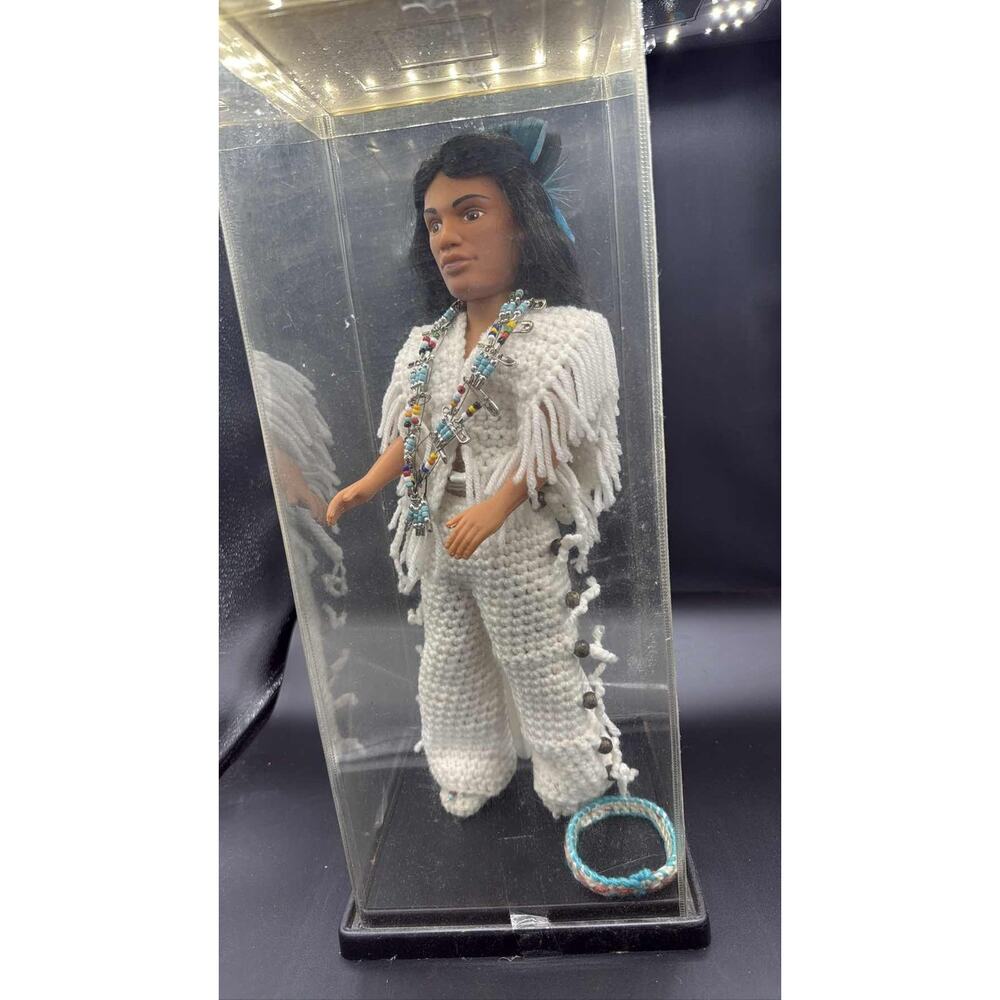 Ashton-Drake Galleries Native American Indian Doll Crocheted Outfit Display